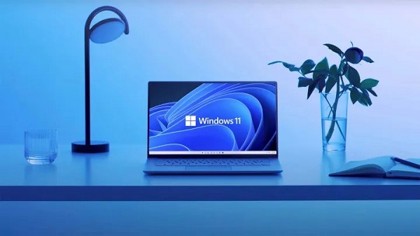 Windows 11 logo on laptop SCR