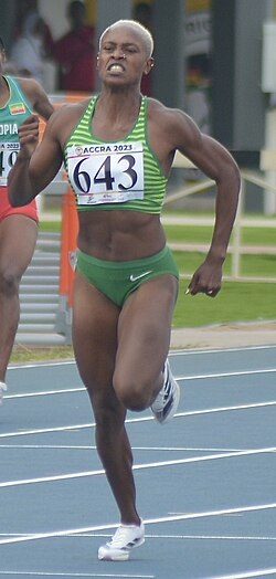 Zambia's medal-winning female sprinter, Rhoda Njovu