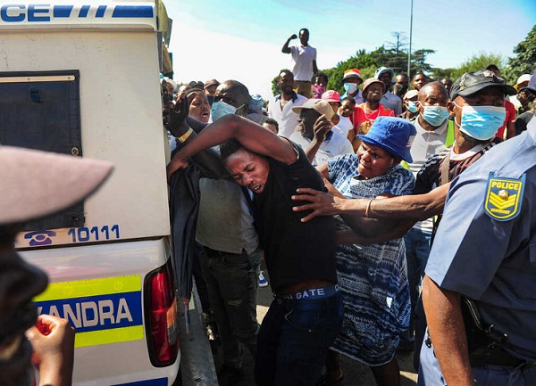 Operation Dudula thugs being arrested for violating South African law and order.