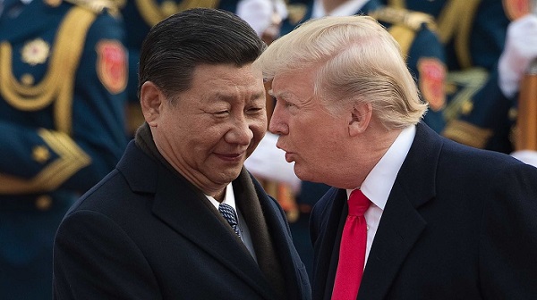 Chinese President Xi Jinping (left) with US President Donald Trump